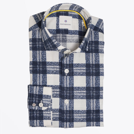 - Checked Shirt - Navy/White