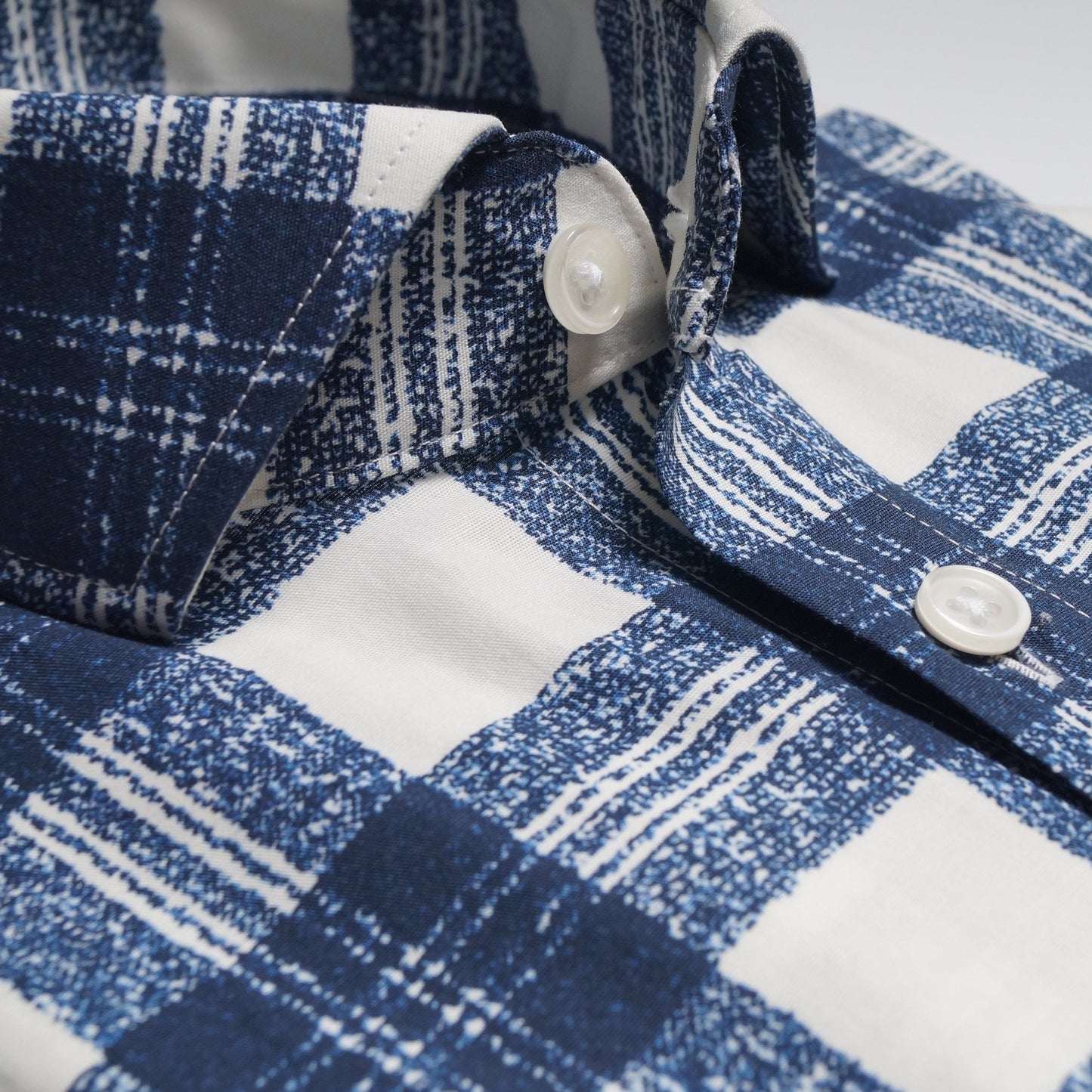 - Checked Shirt - Navy/White