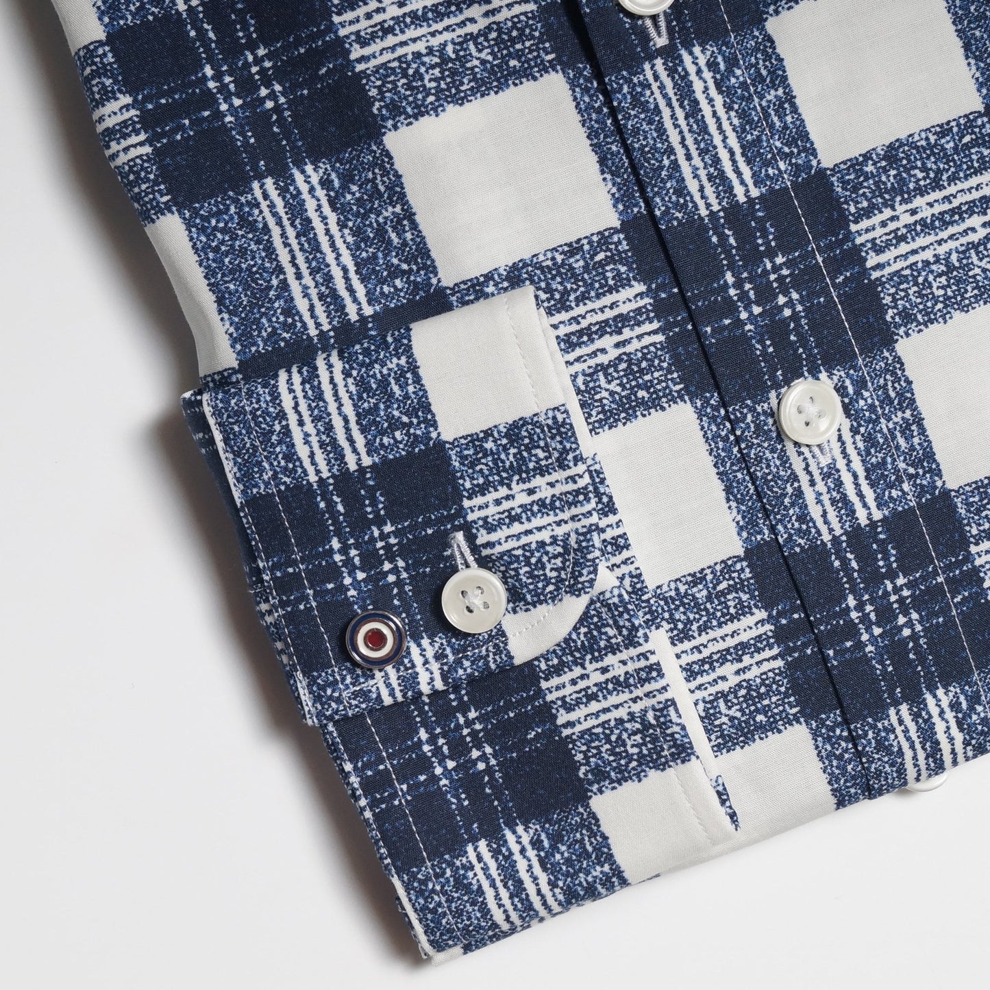 - Checked Shirt - Navy/White