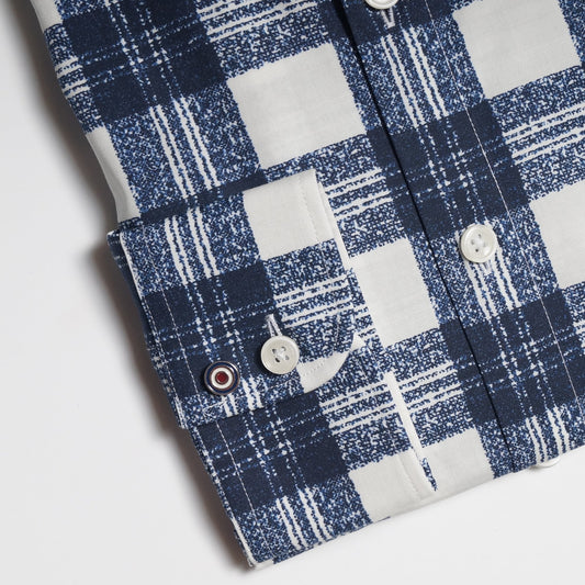 - Checked Shirt - Navy/White