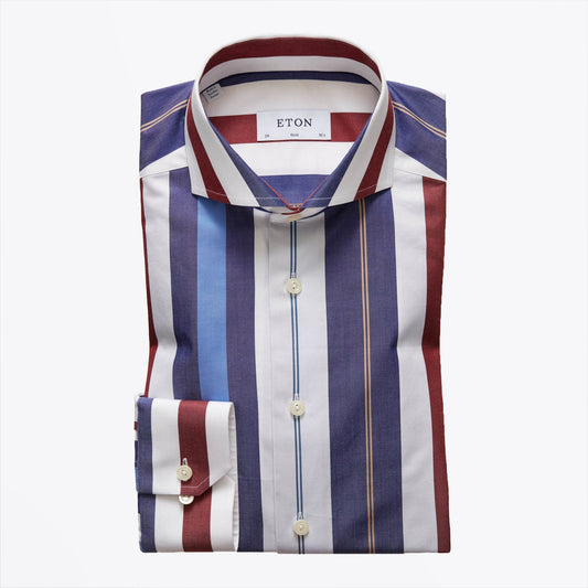 - Cotton Bold Stripe Shirt - Blue/Multi