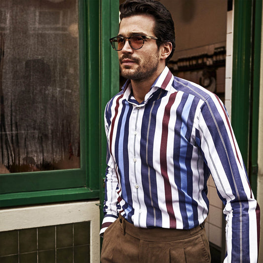 - Cotton Bold Stripe Shirt - Blue/Multi