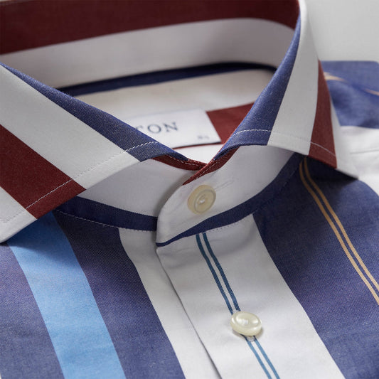 - Cotton Bold Stripe Shirt - Blue/Multi