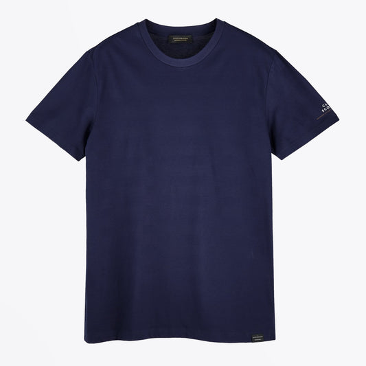 - Stripe Crew Neck Tee - Navy