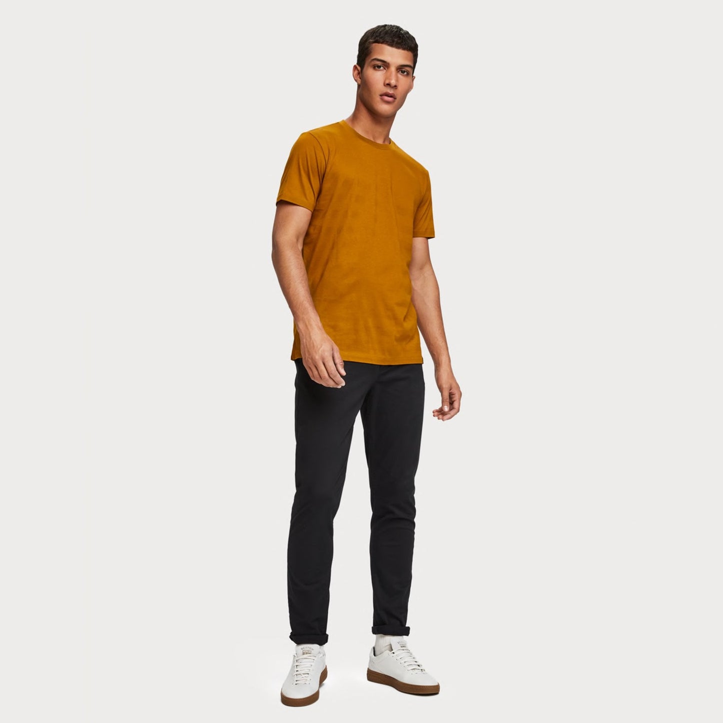 - Stripe Crew Neck Tee - Mustard