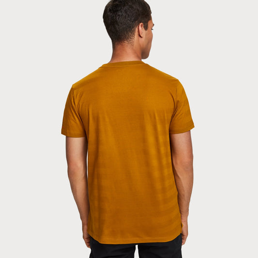 - Stripe Crew Neck Tee - Mustard