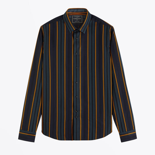 - Bold Stripe Shirt - Green/Navy