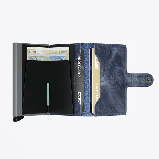 Miniwallet - Vintage Blue Leather