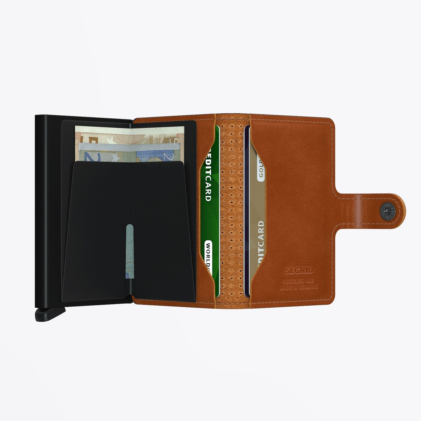 Miniwallet - Perforated Cognac