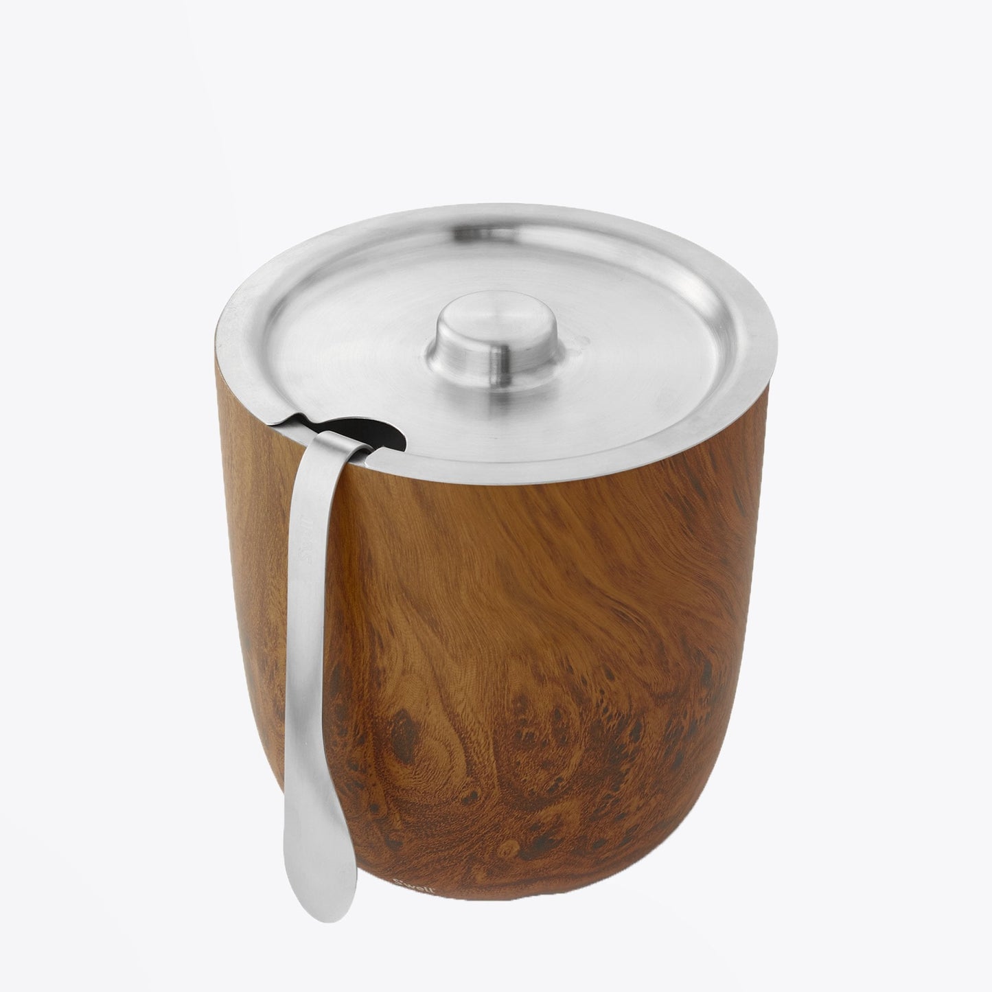 - Teakwood 68oz Ice Bucket and Tongs