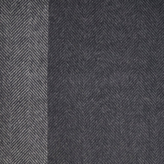 - Two-Tone Herringbone Scarf - Grey/Black