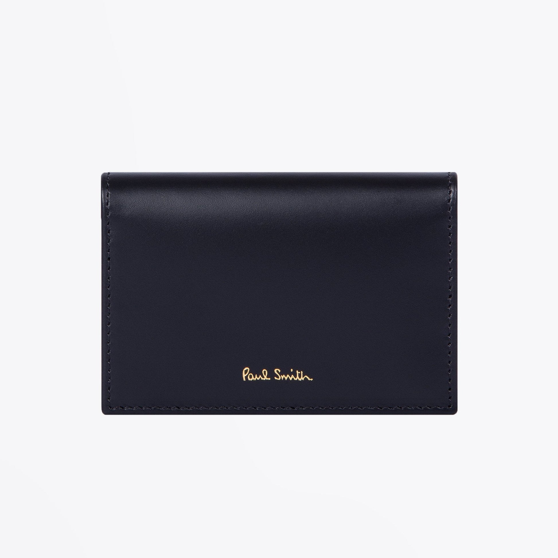 Paul Leather Fold-Over Card Wallet - Dark Navy