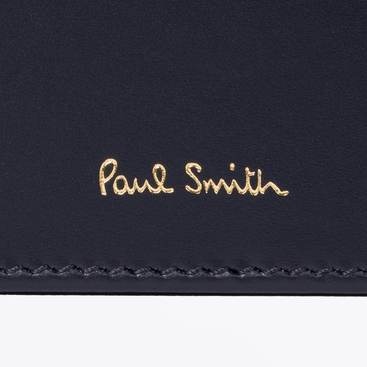 Leather Fold-Over Card Wallet - Dark Navy