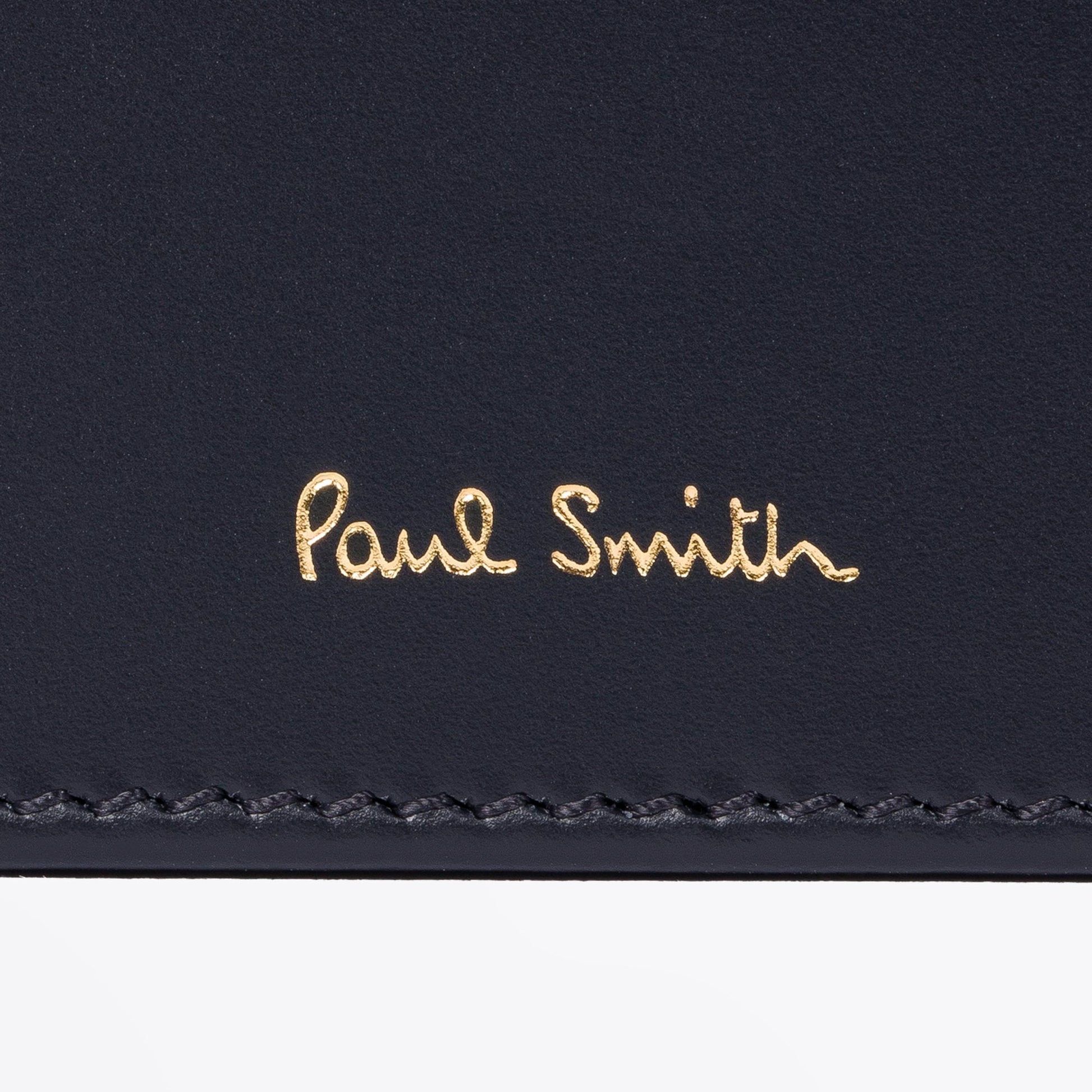 Paul Leather Fold-Over Card Wallet - Dark Navy