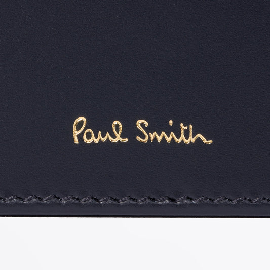 Leather Fold-Over Card Wallet - Dark Navy