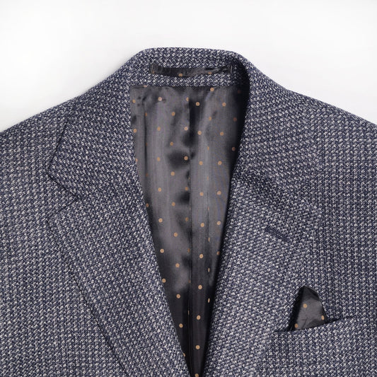 - Textured Wool-Blend Blazer - Blue