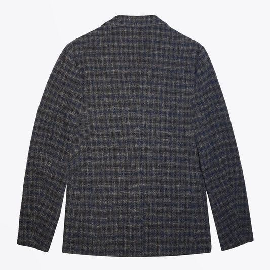- Relaxed Checked Blazer - Navy/Beige
