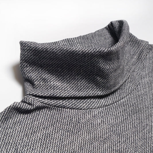 - Printed Roll-Neck Sweater - Blue