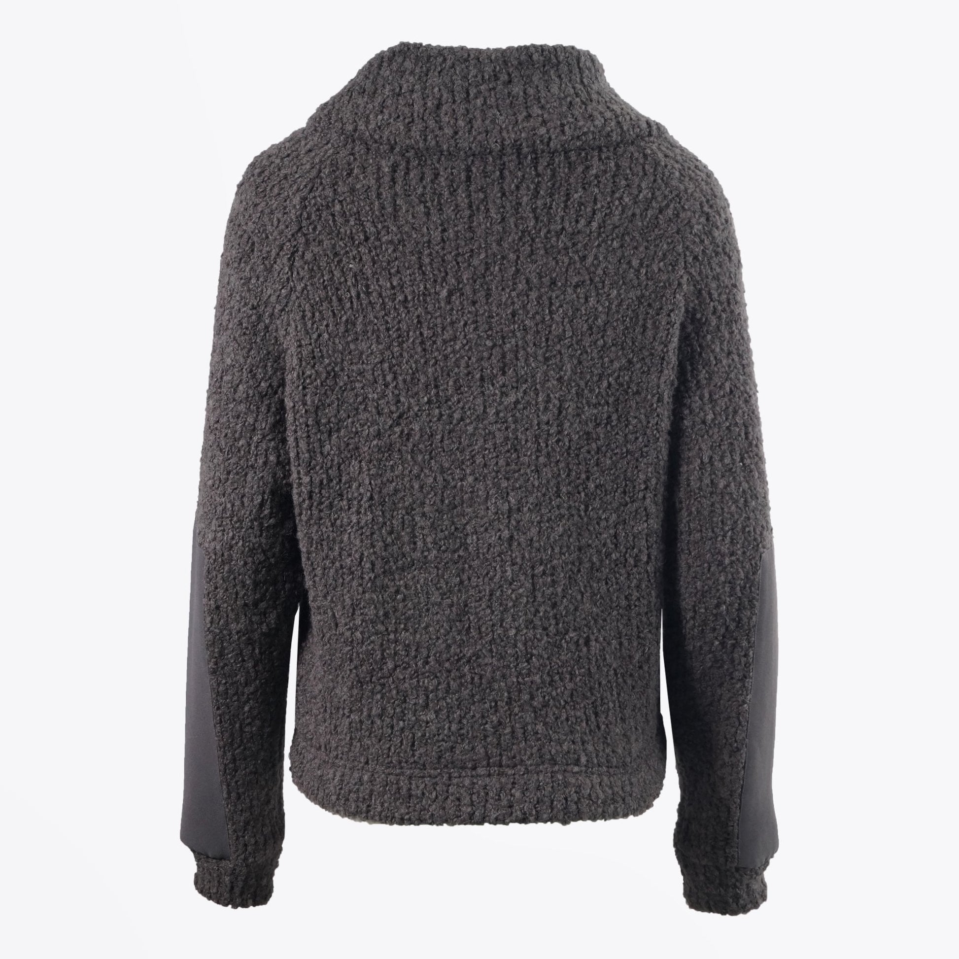 Ania High Neck Curly Knit Sweater - Grey