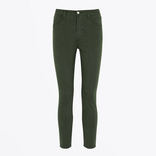 - Alana - High Rise Crop Skinny Jeans - Green