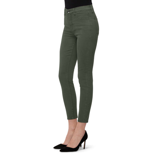 - Alana - High Rise Crop Skinny Jeans - Green