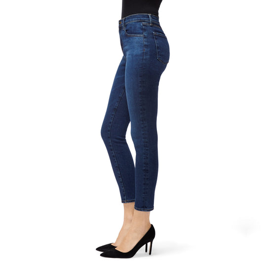- Alana - High Rise Crop Skinny Jeans - Blue