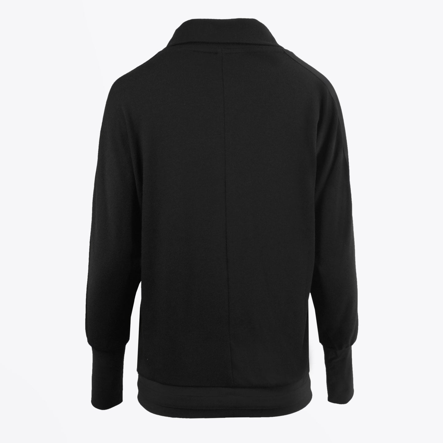 - Cotton Zip Knitted Sweater - Black