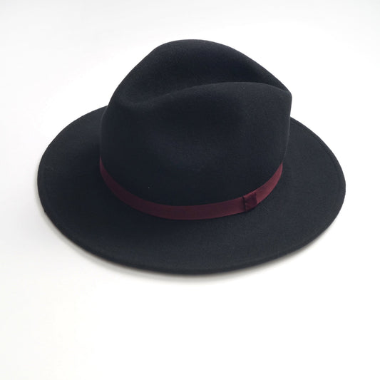 - Wool Felt Fedora Hat - Black