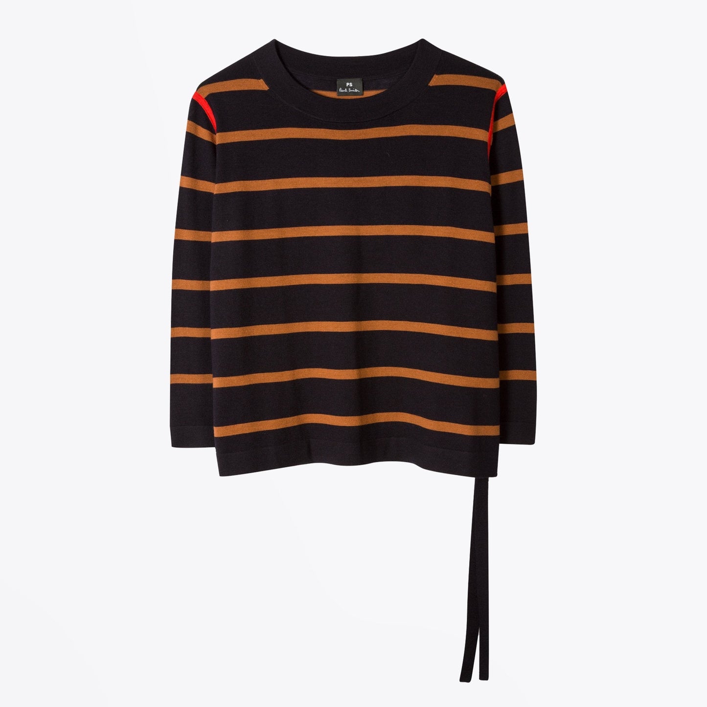 - Stripe Double-Layer Knitted Dress - Navy