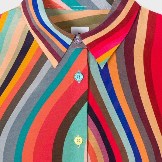 - 'Swirl' Print Silk Shirt - Multi