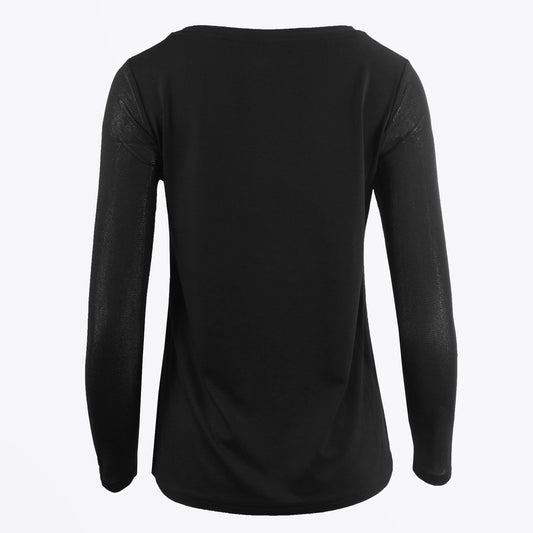 -  Mesh Sleeve Top - Black