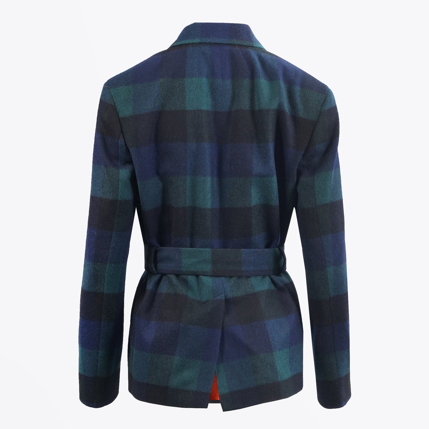 - Side-Tie Checked Jacket - Green