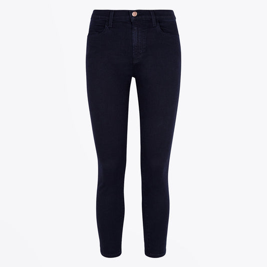- Alana - High Rise Crop Skinny Jeans - Dark Blue