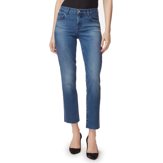 - Adele - Mid Rise Straight Jeans - Blue