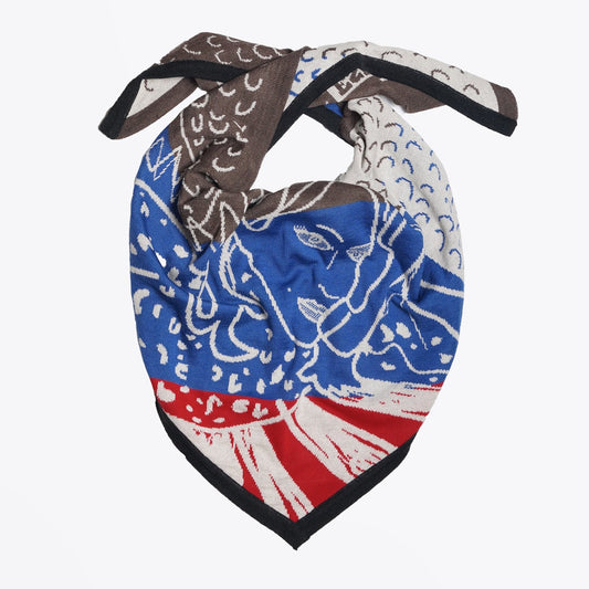 - Phone Conversation Triangle Scarf - Multi