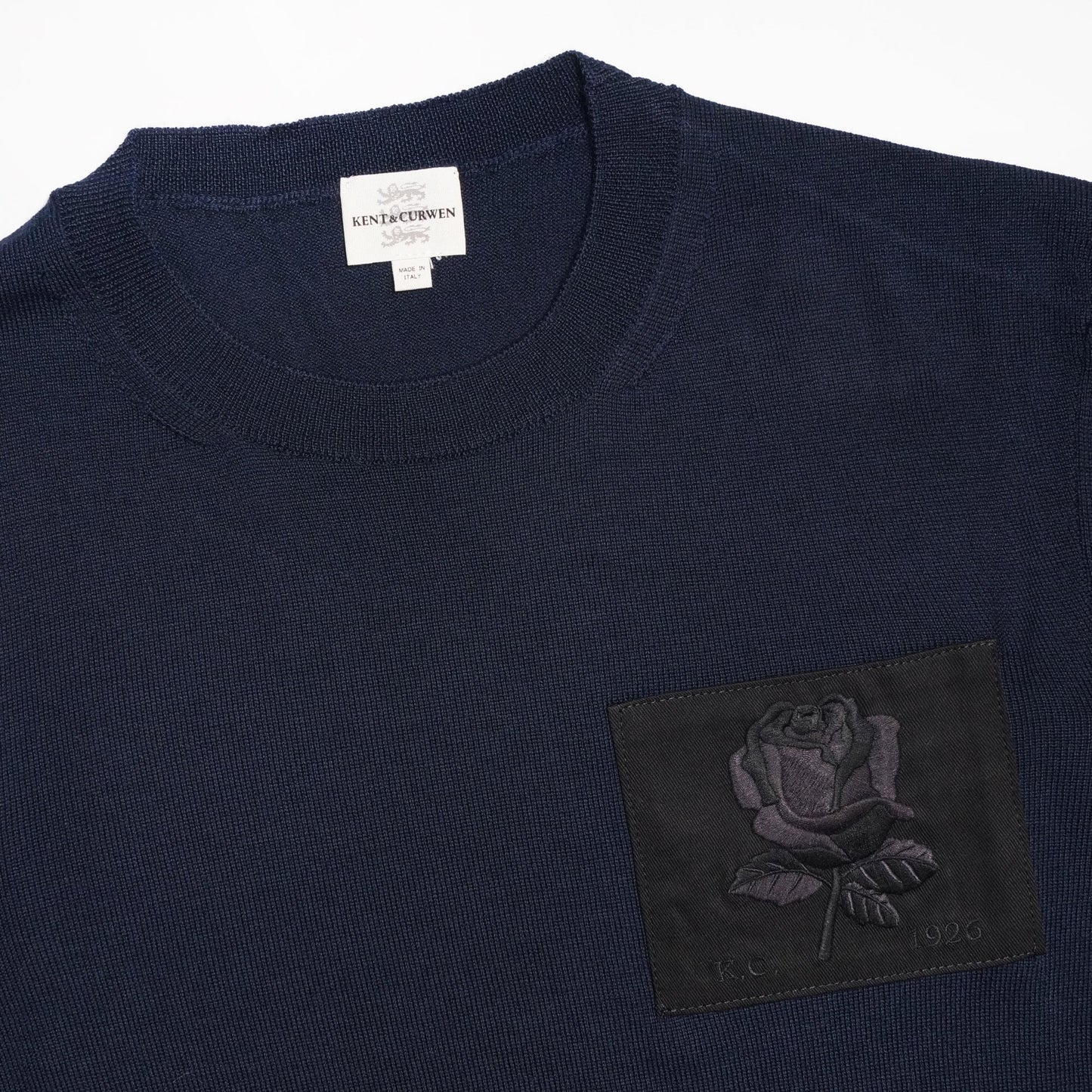 - Crew Neck Knitted Sweater - Navy