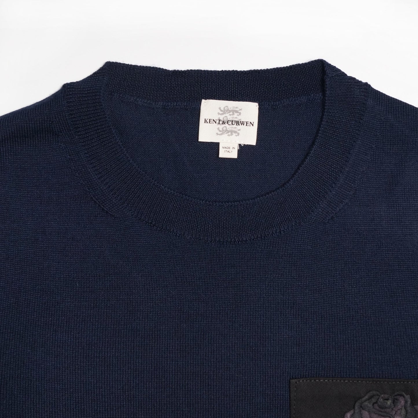 - Crew Neck Knitted Sweater - Navy