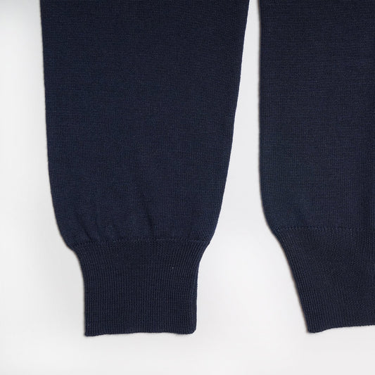 - Crew Neck Knitted Sweater - Navy