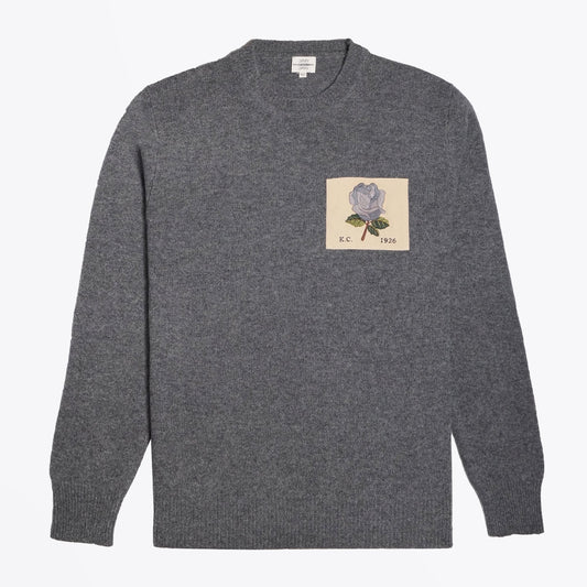 - Wool Crew Neck Pullover - Grey