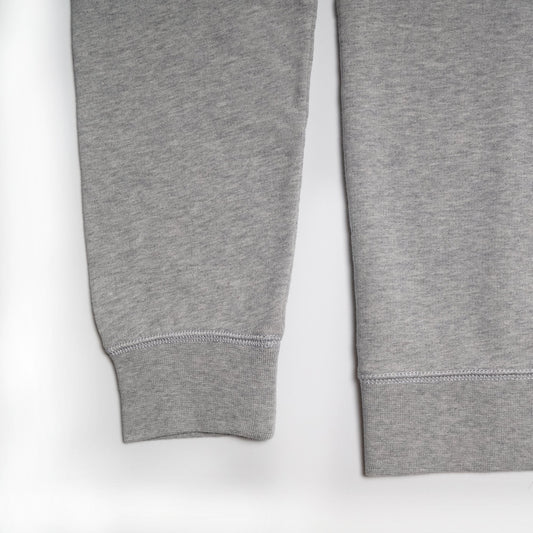 - Embroidered Rose Patch Sweater - Grey