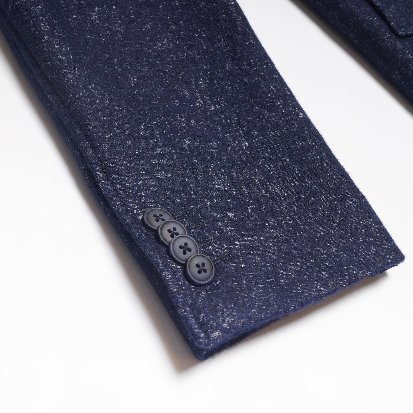 - Wool Speckled Overcoat - Navy