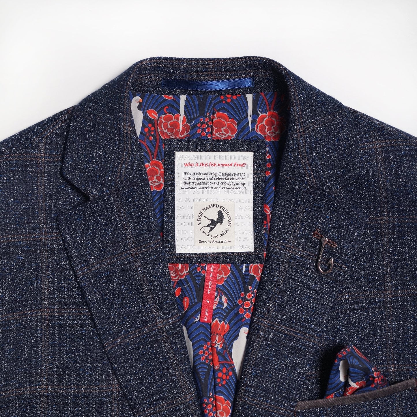 - Checked Blazer - Navy