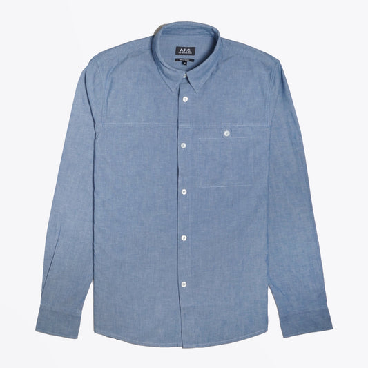 - Detroit - Cotton Pocket Shirt - Blue