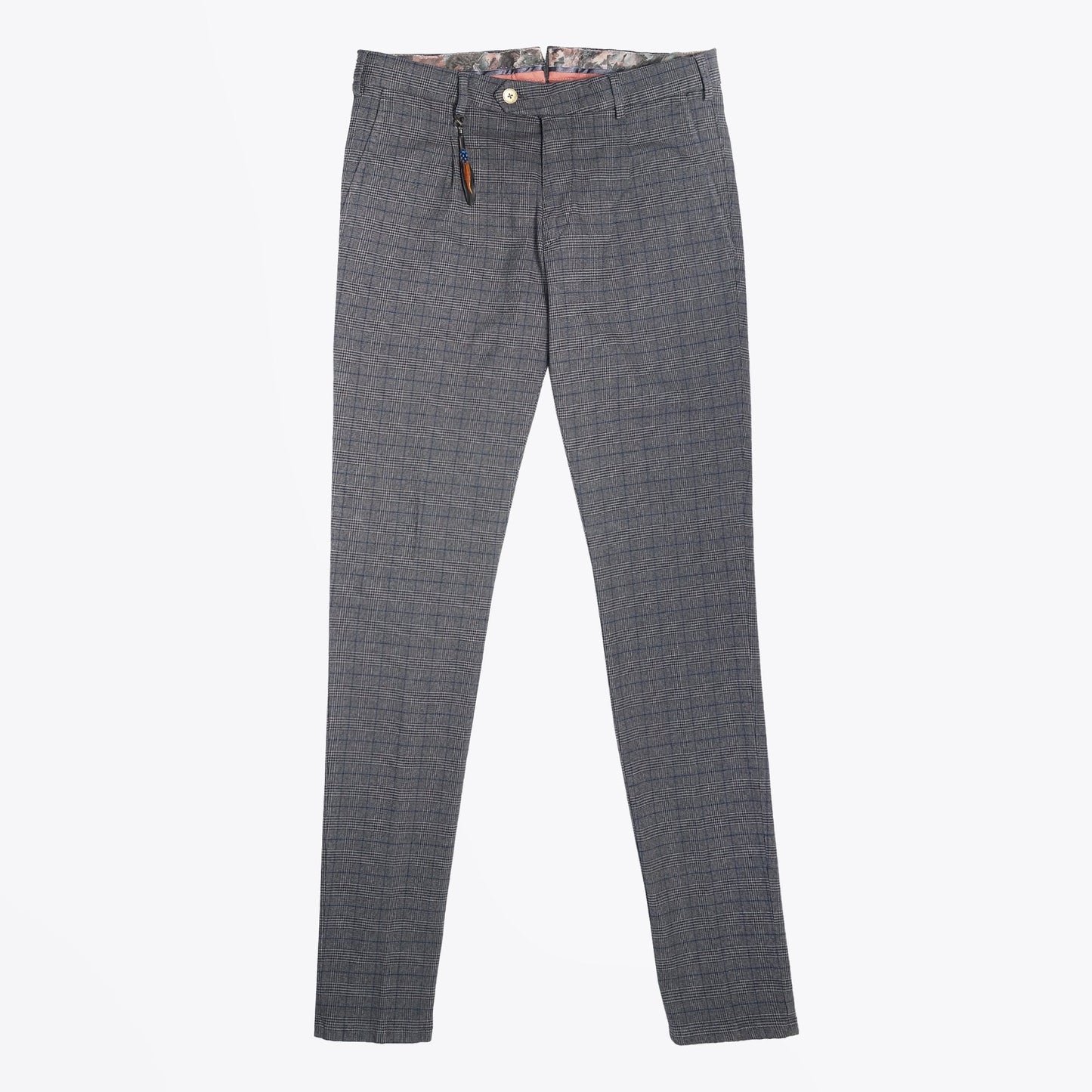 Leo - Checked Trousers - Grey/Blue