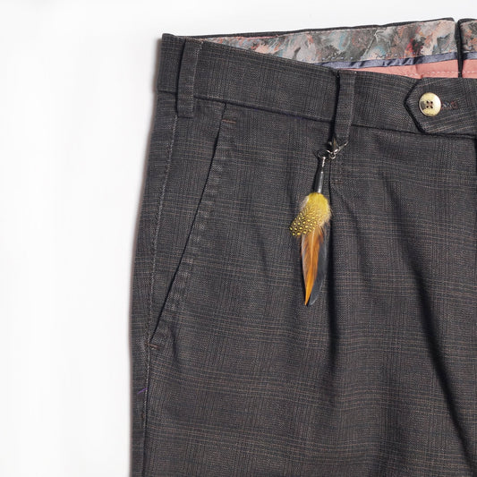Leo - Checked Trousers - Brown
