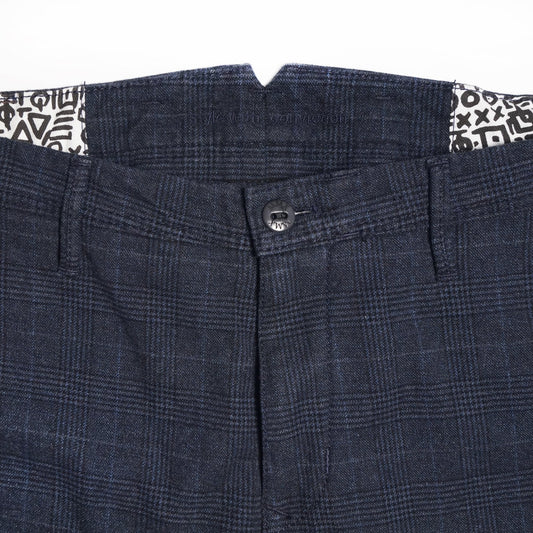 Lupus - Soft Checked Trousers - Navy
