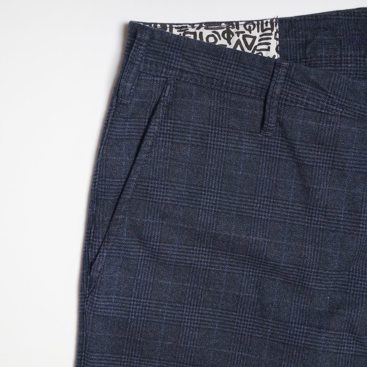 Lupus - Soft Checked Trousers - Navy