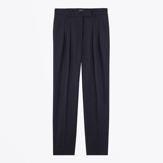 - Cheryl - Wool Trousers - Dark Navy