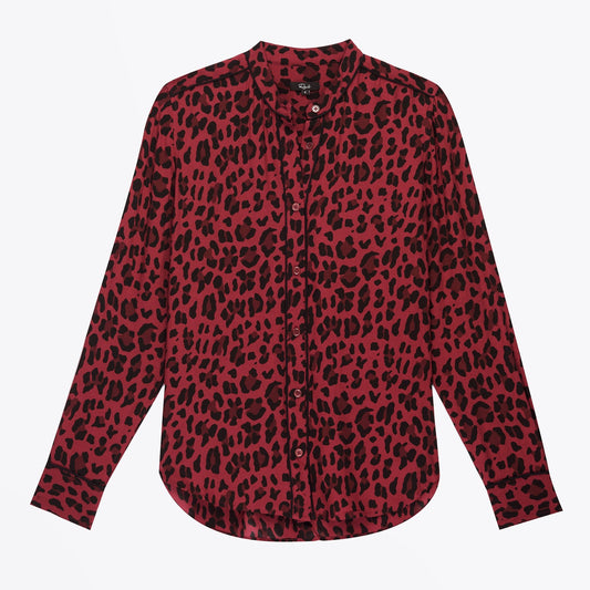 Lillian - Leopard Print Shirt - Red