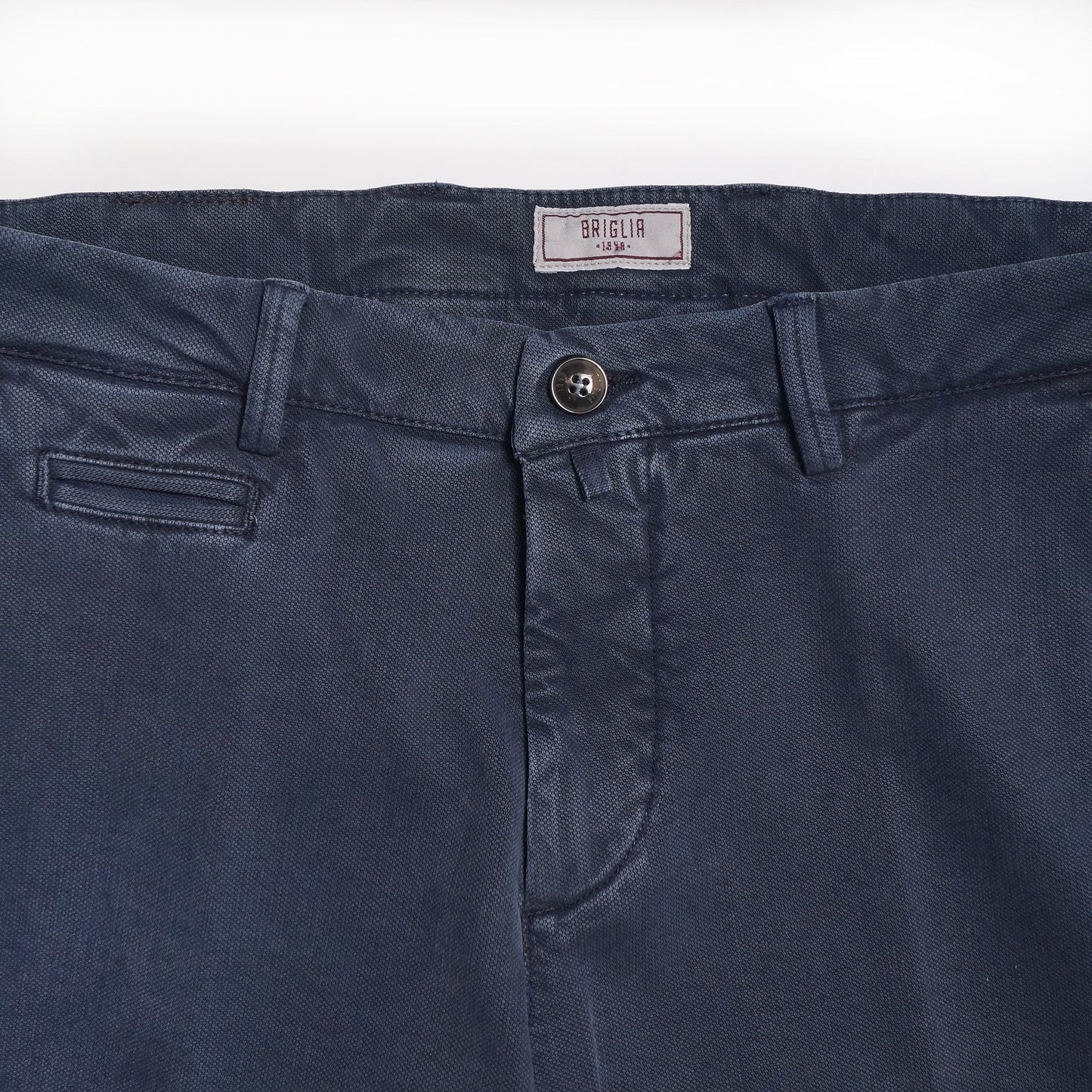 - Washed-Effect Trousers - Blue